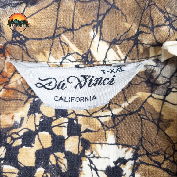 Vintage Da Vinci of California Hawaiian Style Shirt Made USA 100% Cotton Sz XXL - Picture 6 of 10